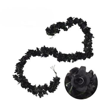 Imagem de Kit Corrente de Rosas Artificiais Decorativas – 2,5m com 45 Flores Realistas para Decoração de Casamento, Festa, Jardim e Varanda(Preta,1)