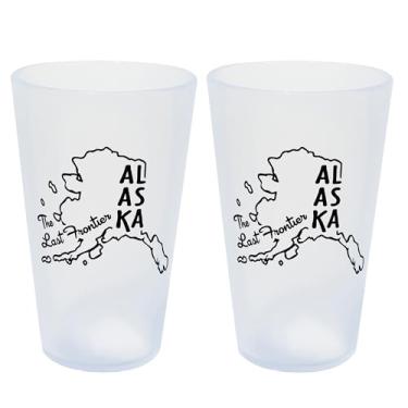 Imagem de Silipint: Copos State Pint 473 g: Pacote com 2 - Alasca - Copos de silicone para gelo, inquebráveis, bebidas quentes e frias, seguro para máquina de lavar louça-micro-ondas e forno