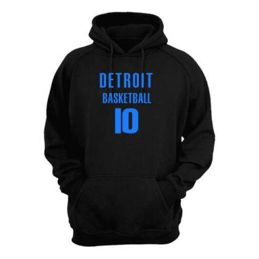 Imagem de Blusa Moletom Capuz Basquete Detroit Basketball Número 10 - Loja Click
