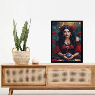 Imagem de Quadro Cigana Rosa Vermelha - Vidente 24X18Cm