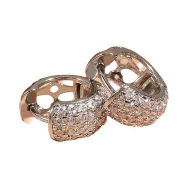 Imagem de Brincos De Argola Redondos Em Ouro, Prata E Cobre Com Zircônia Cúbica 