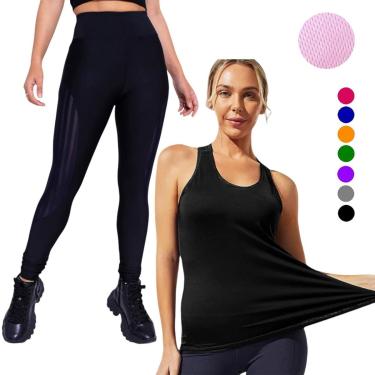 Imagem de Camiseta REGATA DRY Tecido furadinho + CALÇA leg LEGGING REDINHA Conjunto Fitness Feminino 631-Feminino