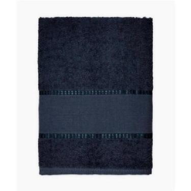 Imagem de 1 Toalha De Banho Barra Para Bordar Ponto Cruz 65X130 Preto - Dugu