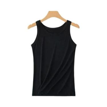 Imagem de Camiseta Sem Mangas Para Mulheres plus Size Em Cores Sólidas Moda Quat