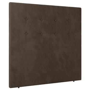 Imagem de Cabeceira Cama Box Casal Queen Size Luana 160cm Veludo Marrom