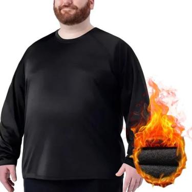 Imagem de Camiseta Plus Size Térmica Peluciada Ideal Para Dias Frios Tecido Flan
