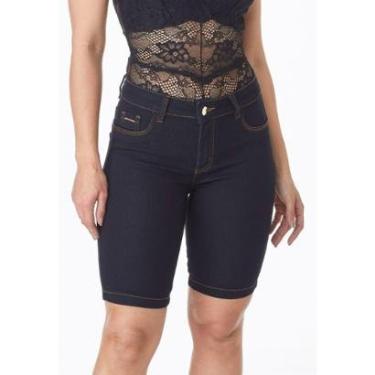 Imagem de Bermuda Jeans HNO Ciclista Hot Pants Azul Escuro-Feminino