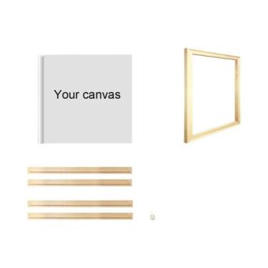 Imagem de Moldura De Madeira Natural 25x35 30x40cm Para Pintura Em Tela, Pôster 