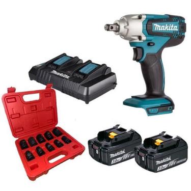 Imagem de Chave Impacto a bateria com 1/2'' 18v Makita Dtw190z + 2 baterias de 3