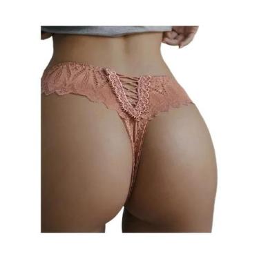 Imagem de Calcinha G String Transparente De Renda Com Cintura Baixa Para Mulhere