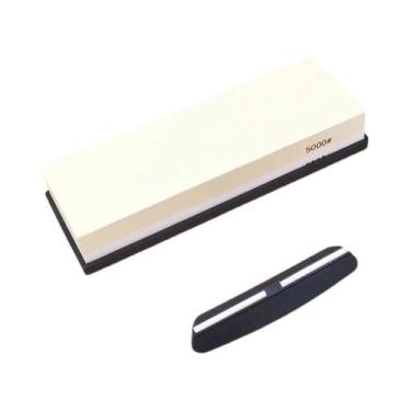 Imagem de Kit Profissional De Pedras De Afiar Facas Com Base De Bambu Antiderrap