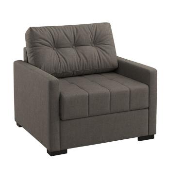 Imagem de Sofá Cama Solteiro 100cm Linho Murilo Uno Cinza