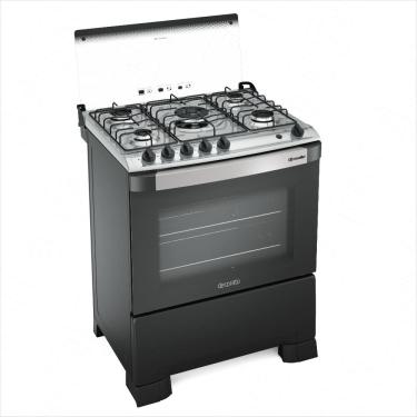 Imagem de Fogão 5 bocas Mueller Decorato Gourmet  Preto Fosco com Timer e Tripla Chama-Bivolt