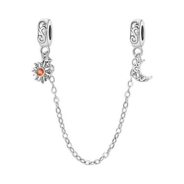 Imagem de Pulseira Feminina De Prata 925 Com Berloques De Café E Corrente De Seg