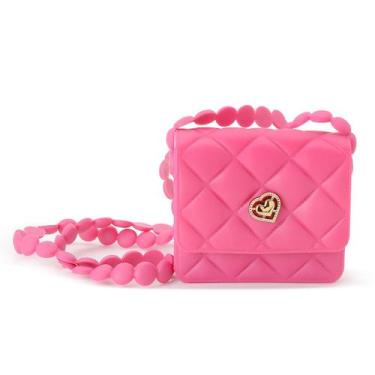 Imagem de Bolsa Transversal Quadrada Fashion Feminina Menina - Cauby, Pink