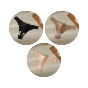 Imagem de Conjunto De Calcinhas De Seda Satinada Sem Costura Para Mulheres 3PCS,