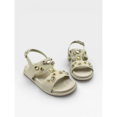 Imagem de Papete Feminina Af Com Tachas E Pedrarias Off White - ANA FLOR, Off wh