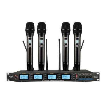 Imagem de Microfone Sem Fio Quadruplo Ksr Pro Kt4 Mao 80 Canais Kt4m Preto