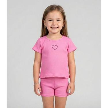 Imagem de Conjunto Infantil Feminino Blusa e Short Select Rosa, 3, Rosa