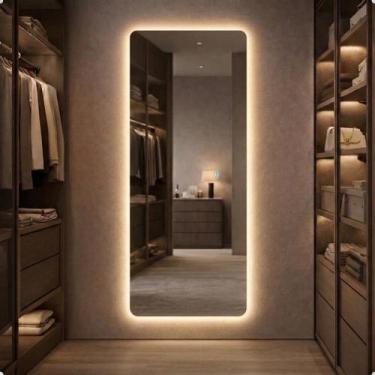 Imagem de Espelho Grande 150x40cm Corpo Inteiro com LED Touch Bivolt 3 Cores Que