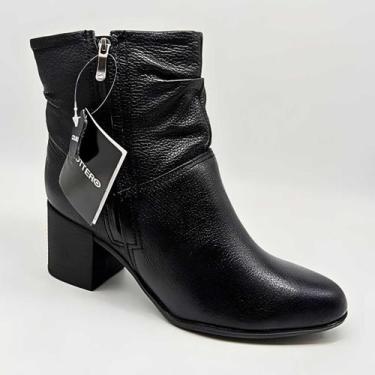 Imagem de Bota Feminina Bottero Cano Curto Salto Baixo Estilosa 346907, Preto, 3