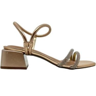 Imagem de Sandália Feminina Casual Social Dia a Dia com Strass Calce Fácil Salto Baixo Conforto Beira Rio 8423-Feminino