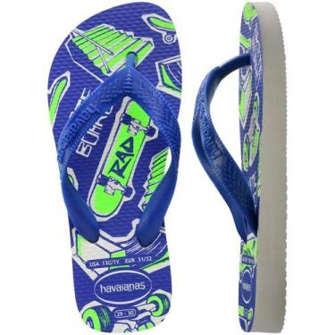 Imagem de Chinelo Havaianas Infantil Atheletic Meninos Masculino, BRANCO/AZUL NA