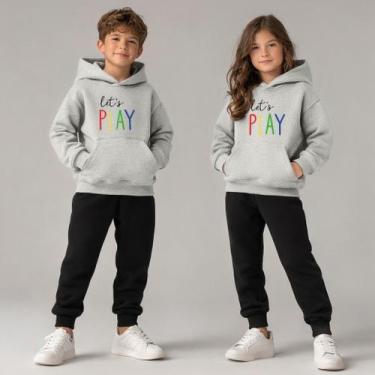 Imagem de Conjunto Lets Play Infantil Moletom Com Capuz e Calça Ajuste Perfeito,