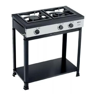 Imagem de Fogão Semi Industrial Clarice Imperador 2 Bocas, Branco | Preto