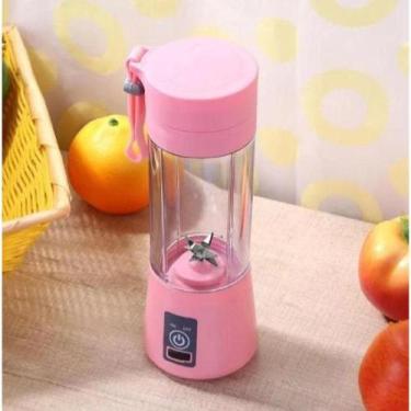 Imagem de Mini Liquidificador Portátil Mixer Copo Vidro 6 Lâminas Rosa - AQUILAE