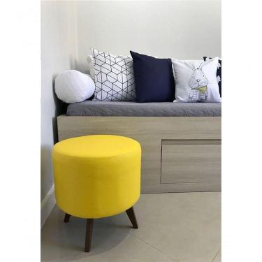 Imagem de Puff Pé Palito Redondo Não é Segredo Courvin Amarelo 40x45