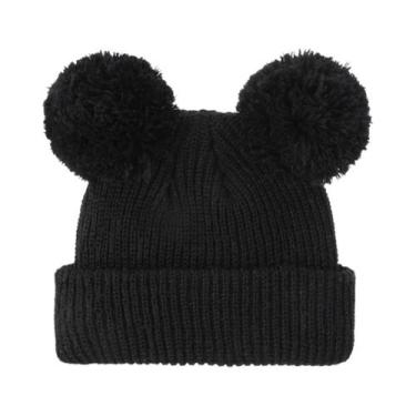 Imagem de Gorro De Tricô Com Pom Pom Para Bebês Recém-Nascidos (Meninos E Menina