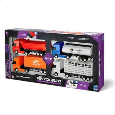 Imagem de Kit Super Coleção 4 Em 1 Caminhões Roma Petroleum Series - Roma Brinqu
