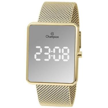 Imagem de Relógio feminino dourado digital espelhado champion ch40080b