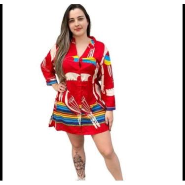 Imagem de Vestido feminino vermelha - WB modas 