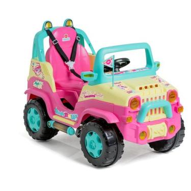 Imagem de Carrinho Passeio E Pedal Diipi Rainbow Rosa Calesita 2em1