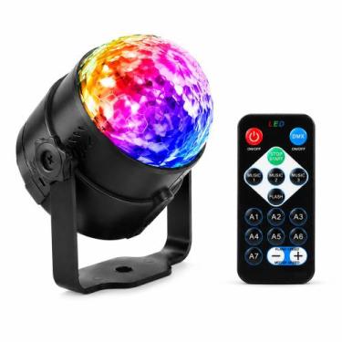 Imagem de Mini Globo Jogo De Luz RGB Colorido Com Bluetooth e Caixinha de Som Il