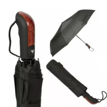 Imagem de Guarda Chuva Automático Grande Portátil Reforçado Preto - Mariahzine