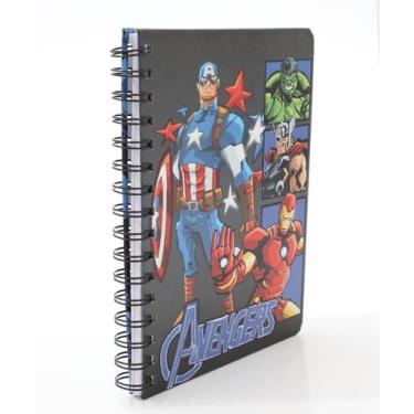 Imagem de Caderneta Anotações Super Heróis Marvel Azul-06050, UN, Azul