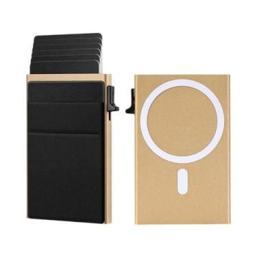 Imagem de Carteira De Alumínio De Grande Capacidade Com Bloqueio RFID, Caixa Mag