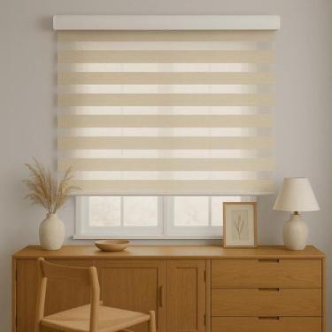 Imagem de Persiana Double Vision Sunny 120larg x 160alt com bandô - Top Flex - S
