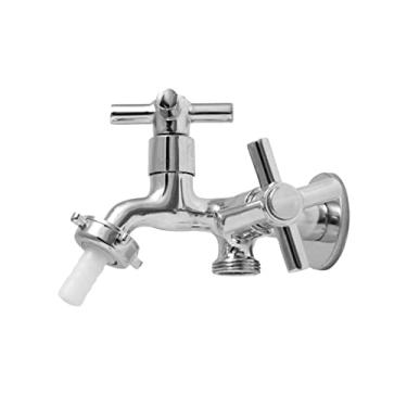 Imagem de Torneira Tanque/maquina 2 Saídas Metal Cromado 1/4 Volta