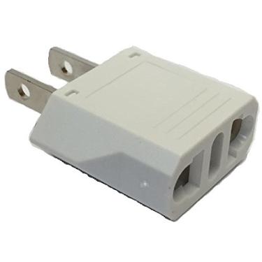 Imagem de Ckitze Adaptador de tomada de alimentação para viagem liso branco Europa/Ásia para EUA e Canadá