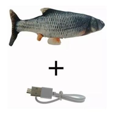 Imagem de Brinquedo Gato Peixe Eletrico Interativo Simulação + Usb