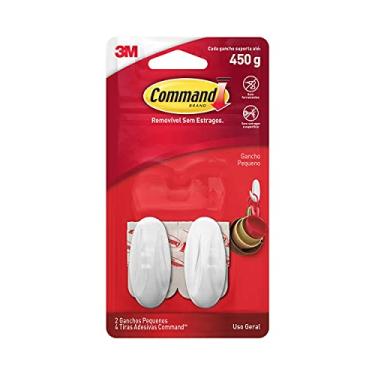 Imagem de Command, 3M, Gancho, Adesivo Removível sem Estragos, Design, Branco, Pequeno, 2 Unidades