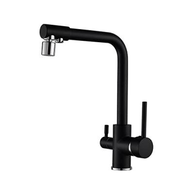 Imagem de Torneira de cozinha com torneira para água potável 360 rotação purificação de água torneira de pia de cozinha torneira de água purificada, bico giratório preto, china