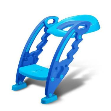 Imagem de Redutor De Assento Azul Infantil Com Escada Para Vaso Sanitário Bb051