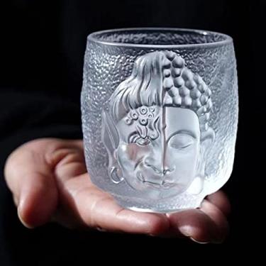 Imagem de LNGODEHO Caneca de café com estampa Buda e Diabo Taça de vinho Taça de champanhe Kungfu Xícara de chá para copo de cristal personalizado para vodka de vinho (contorno em vidro)