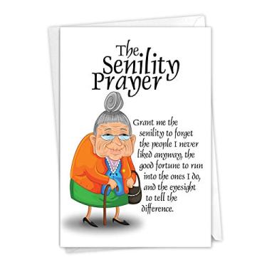 Imagem de NobleWorks - Cartão engraçado de feliz aniversário com envelope (11 x 16 cm) - Cartão de felicitações de aniversário para mulheres e homens - Cartão de comemoração de aniversário - Oração de senilidade 9046