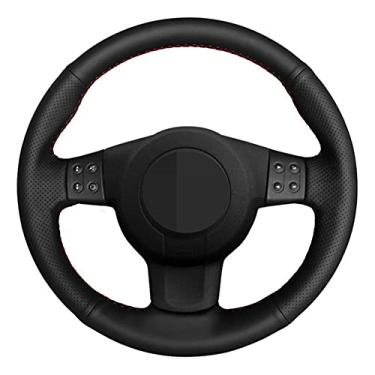 Imagem de TPHJRM Capa de volante de carro costurada à mão DIY PU couro artificial, apto para assento Leon (Mk2) 2006-2008 Ibiza (6L) 2007